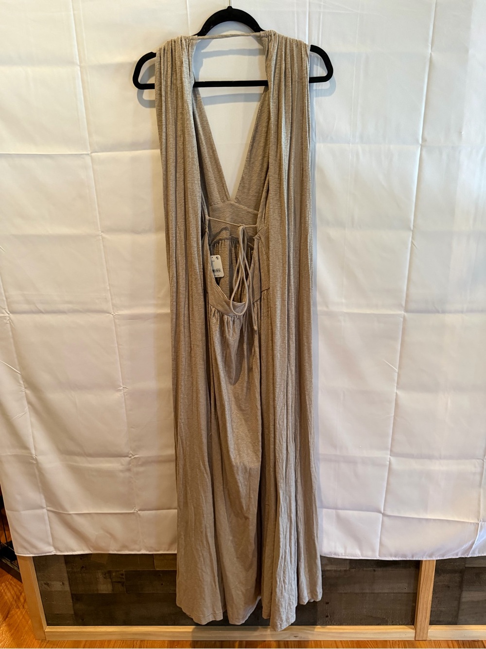 Free People Beach women’s Sleeveless V-Neck Maxi Dress in Taupe color - Picture 3 of 6